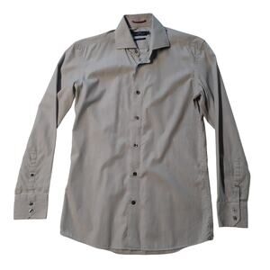 Next Signature Men's Dress Shirt Slim Fit Gray 15" Cotton